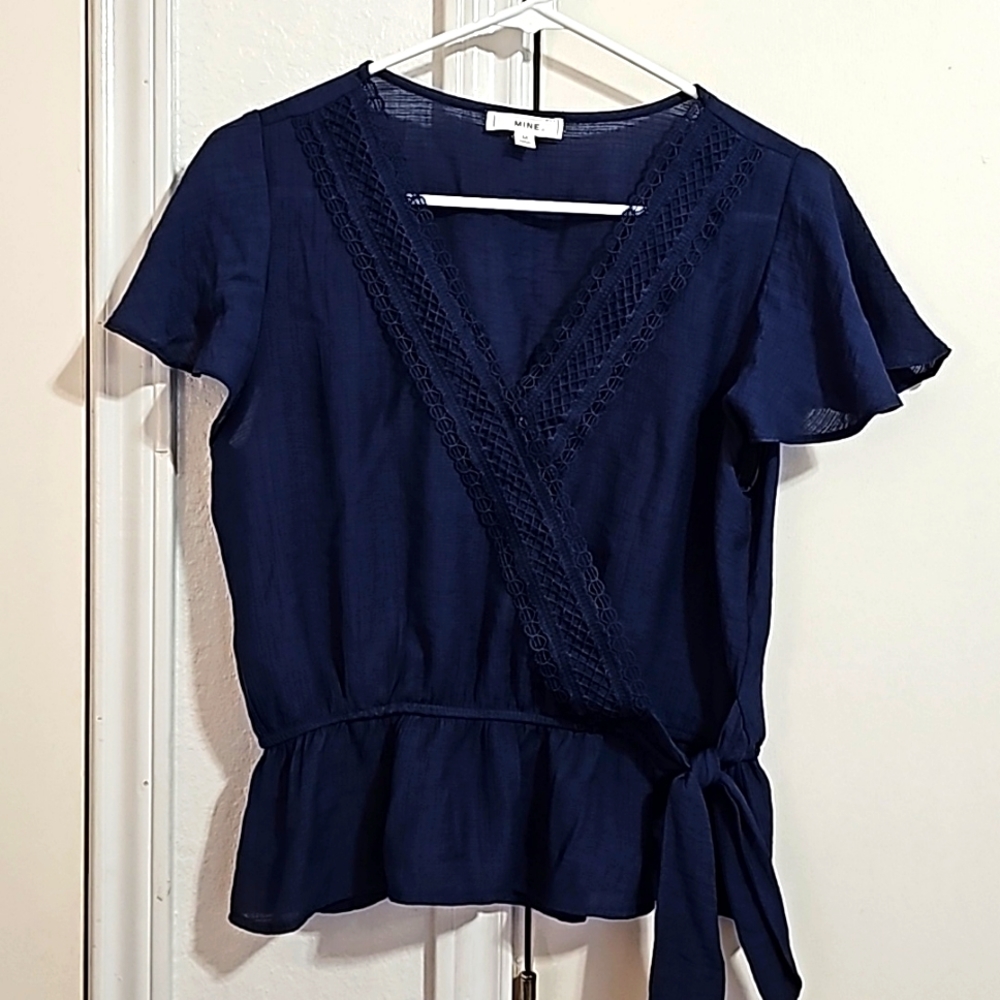 Navy Blue Casual Top